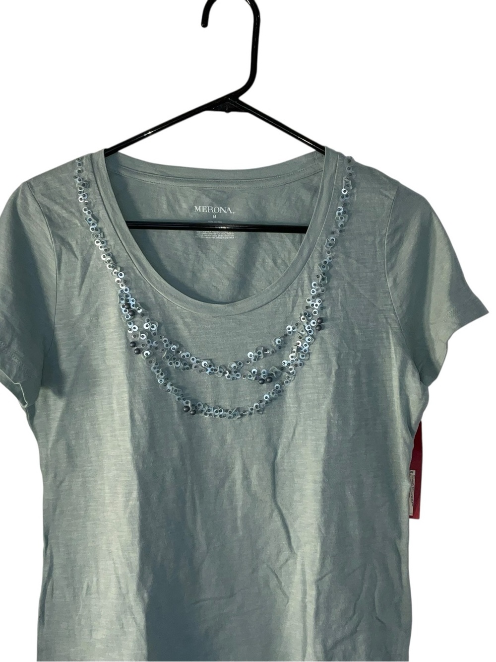 Merona Short-Sleeve Embellished Tee Trio in Lavender, Mint, Gray, White - Picture 3 of 9